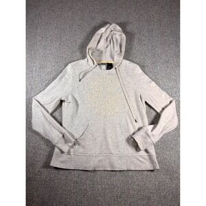 Harley Davidson Distressed Speckled Pullover Hoodie Womens L Beige